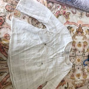 White see through blouse